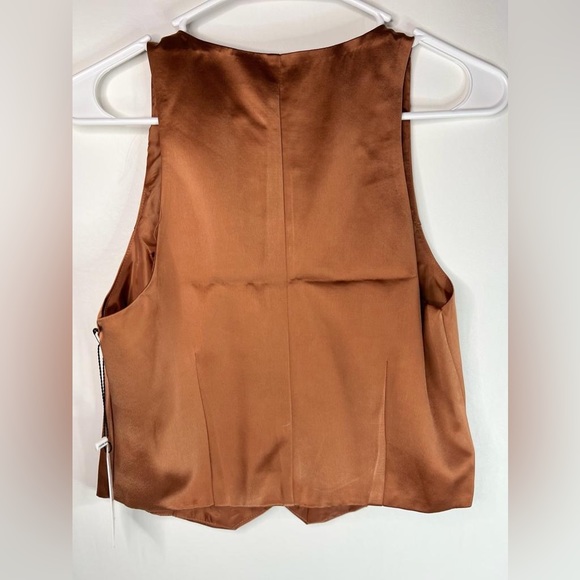 NWT JASON WU V Neck Button Front Lightweight Satin Suit Vest WL765-201-6PA SMALL - Picture 5 of 8